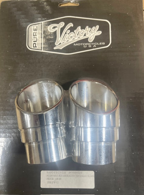 VICTORY MOTORCYCLE EXHAUST TIP, DRAG SLASH CUT # V875633