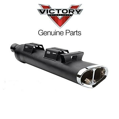 Victory Tri-Oval Stage 1 Black Exhaust with Chrome Tips P/N 2879325-156